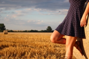 woman standing in a field