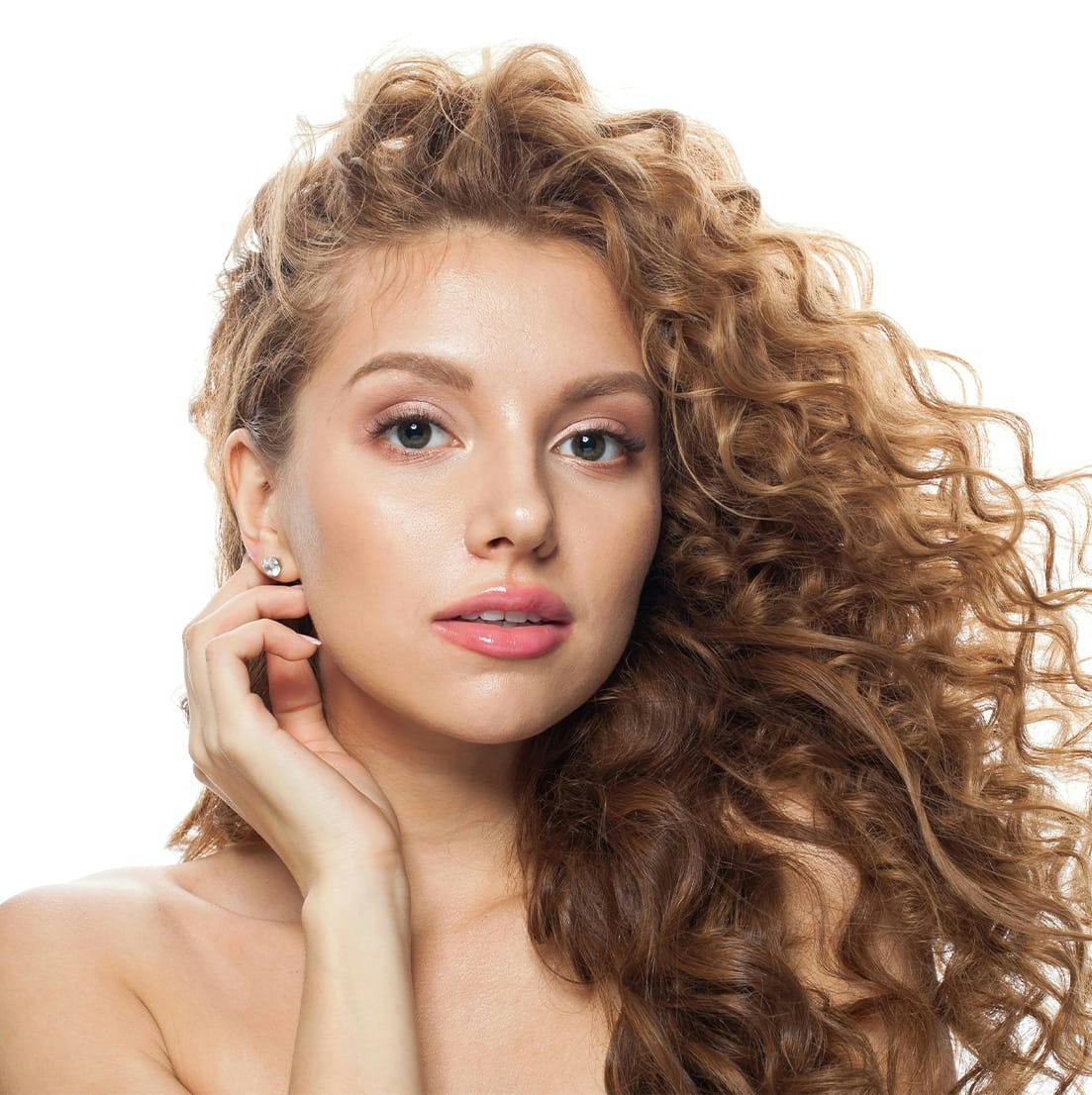woman with curly hair