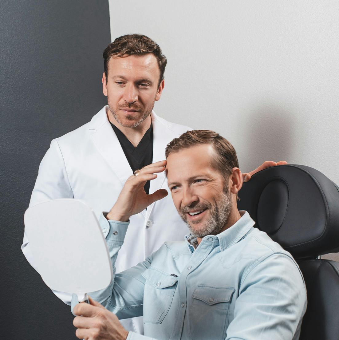 Dr. Farber with a patient