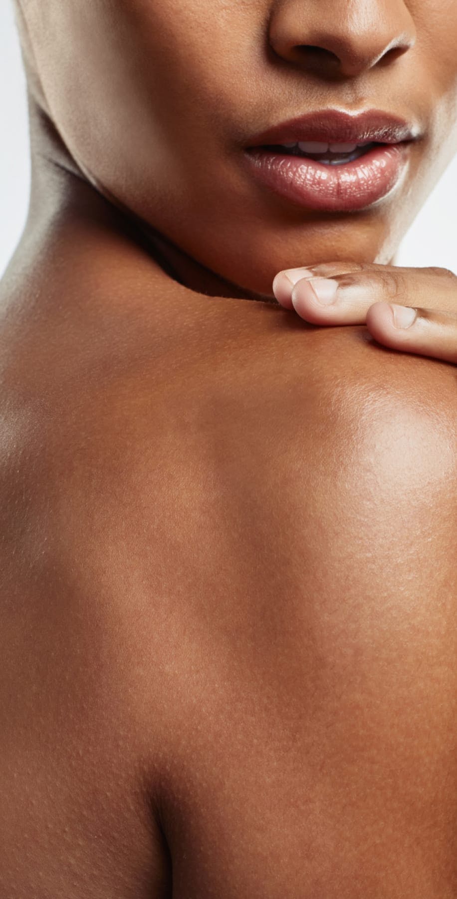 Close up of woman's back and shoulder area