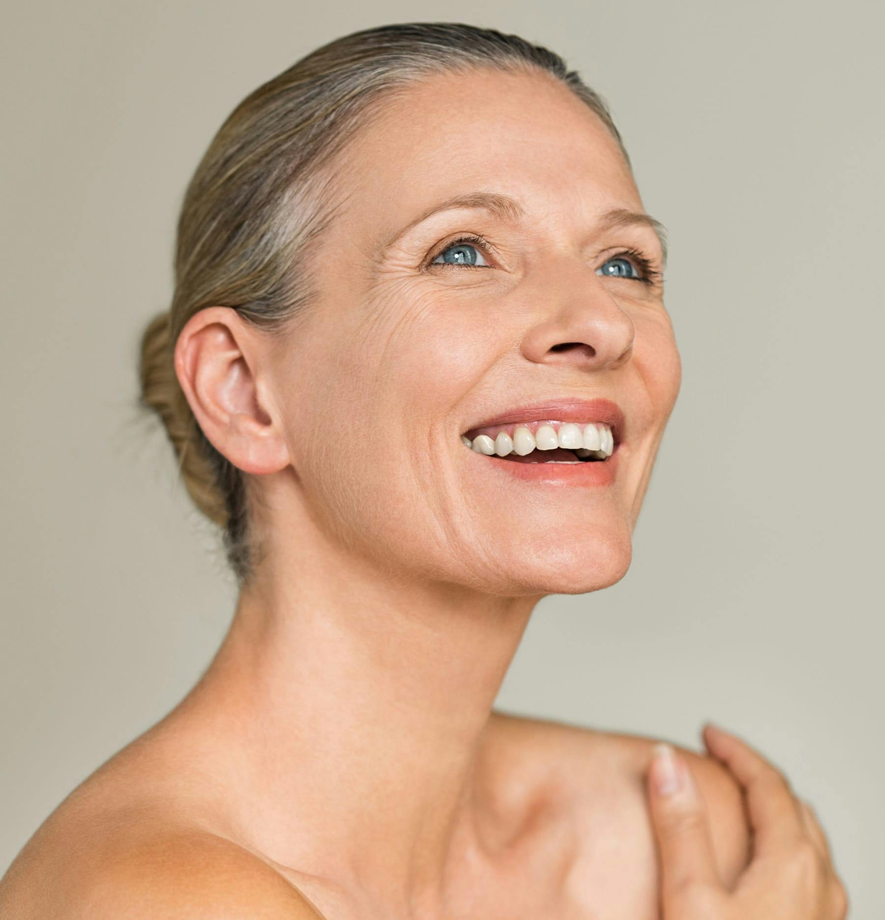 Middle aged woman smiling