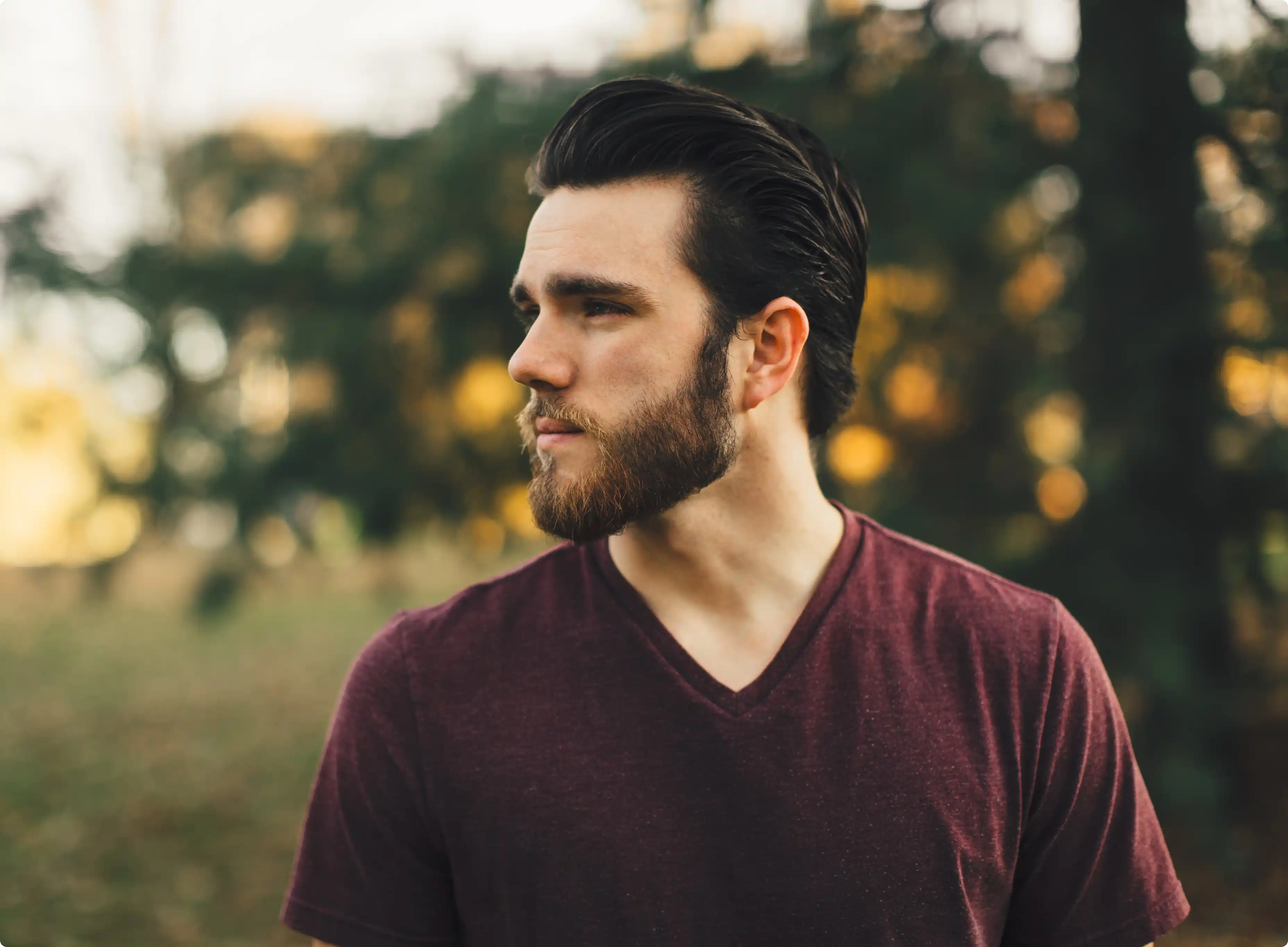 A man staring out.