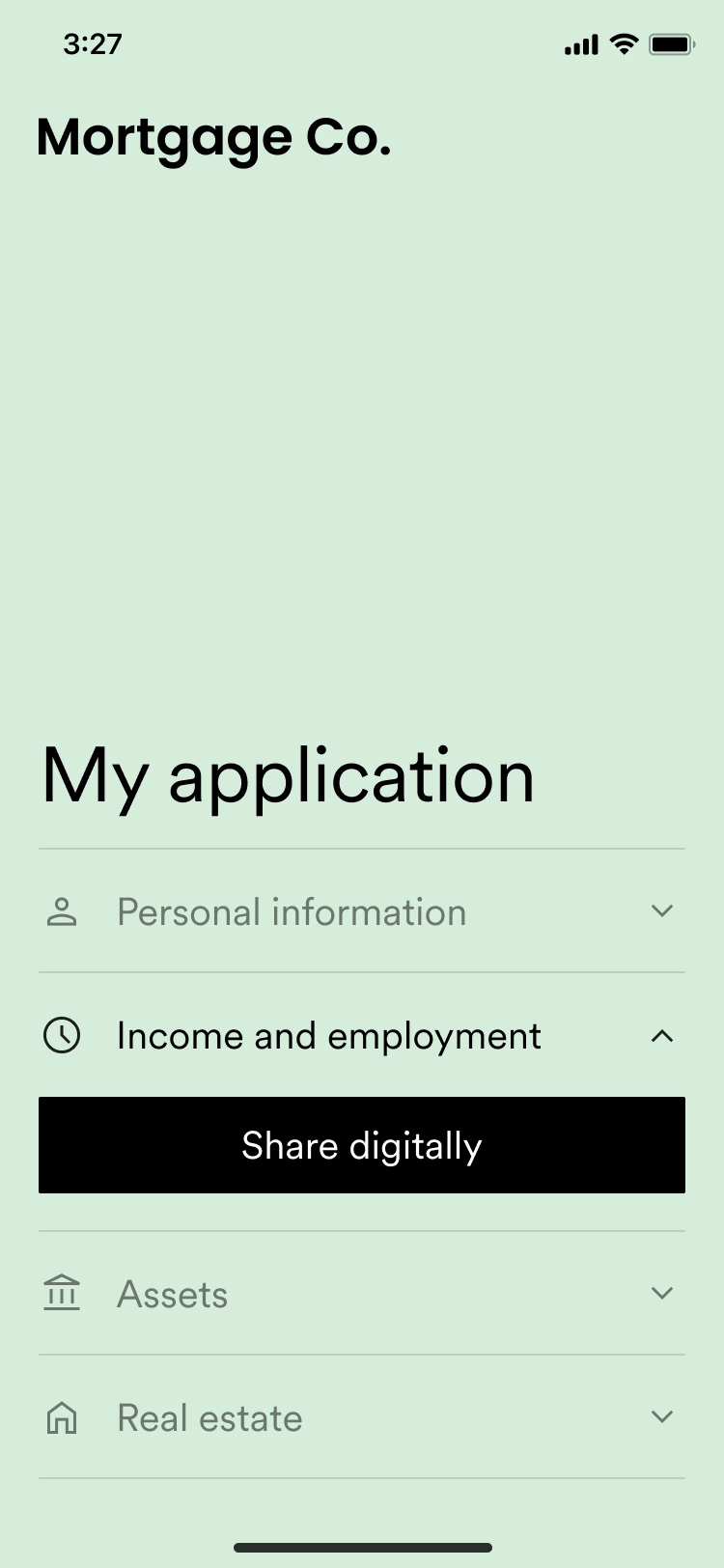 Borrower logs in to POS app