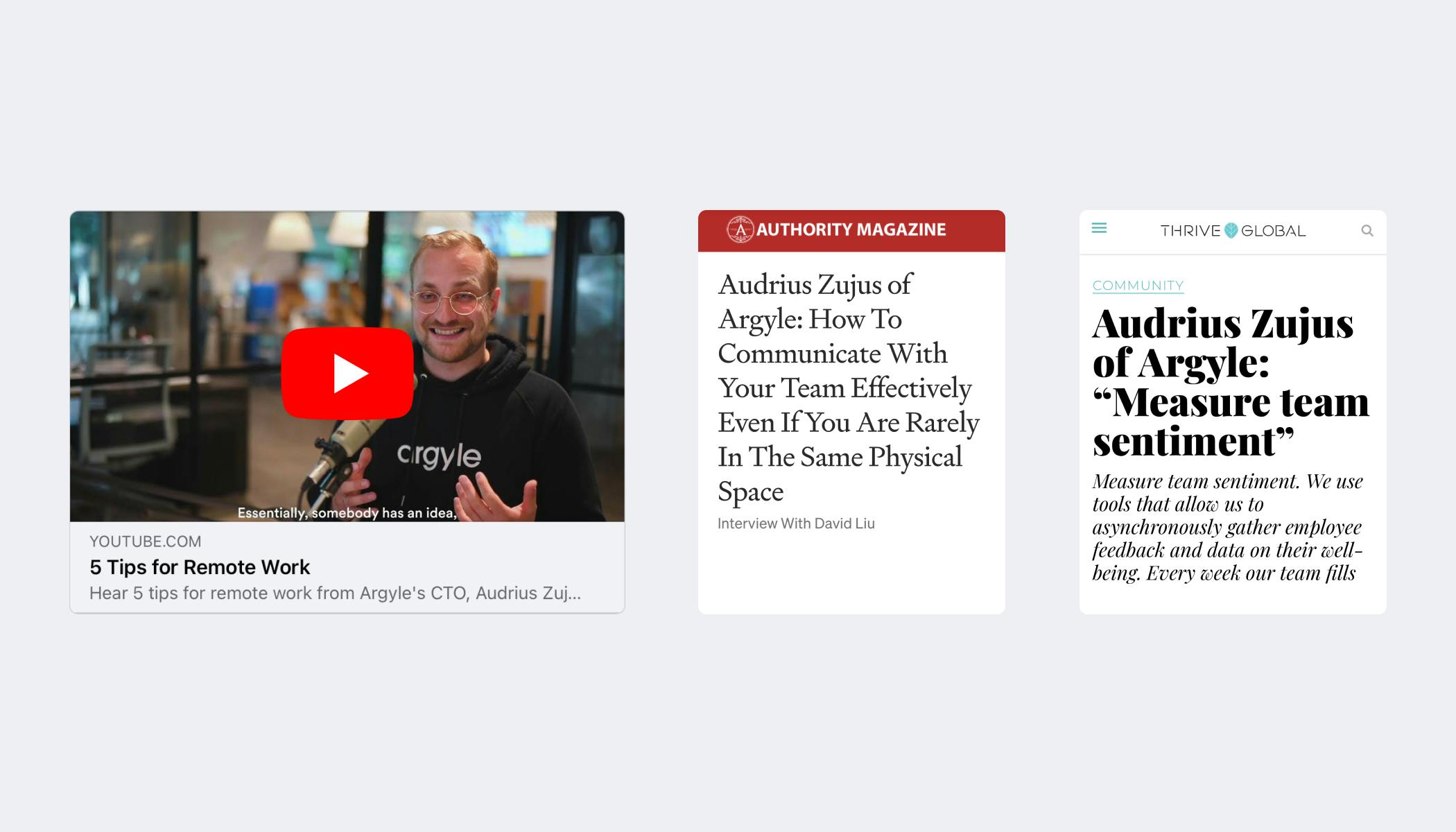 CTO Audrius Zujus on remote work in Authority Magazine, Thrive Global and Youtube.