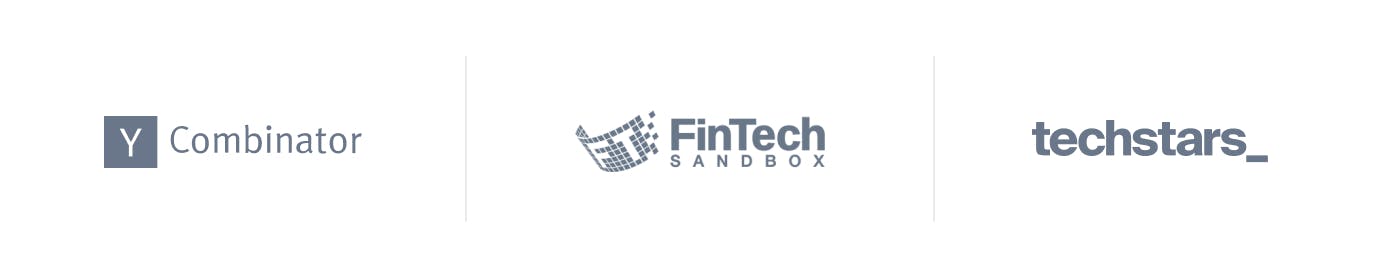 YCombinator, FinTech Sandbox, and Techstars logos