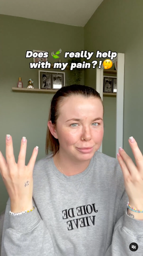 Chloe filming a video about Releaf medical cannabis treatment