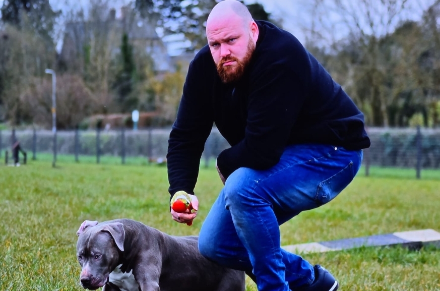 medical cannabis patient Ryan with his dog