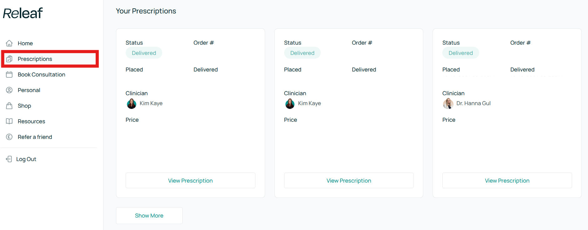 releaf patient portal
