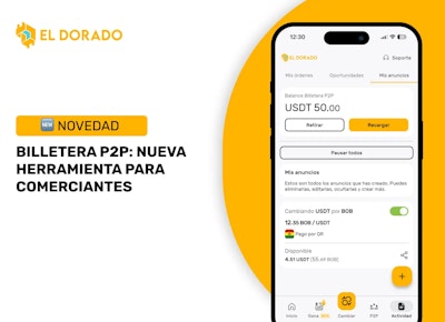 Billetera P2P: la nueva herramienta para comerciantes en El Dorado P2P