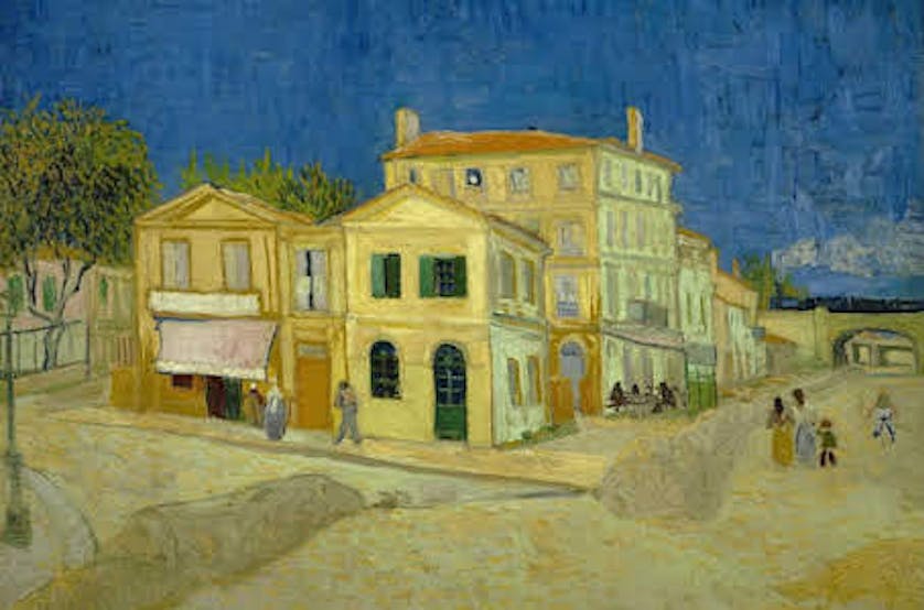 The Yellow House, alternatively named The Street, is an 1888 oil painting by the 19th-century Dutch Post-Impressionist painter Vincent van Gogh. The house was the right wing of 2 Place Lamartine, Arles, France, where, on May 1, 1888, van Gogh rented four rooms.