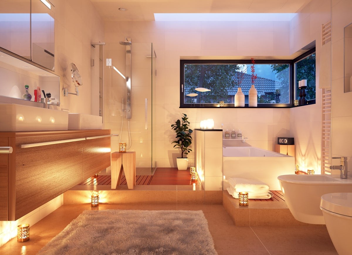 Meuble salle de bain - Tablette salle de bain avec LED