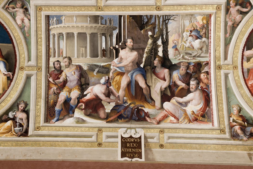 Affresco "Il sacrificio di Codro re di Atene" nella sala del Concistoro al Museo Civico di Siena