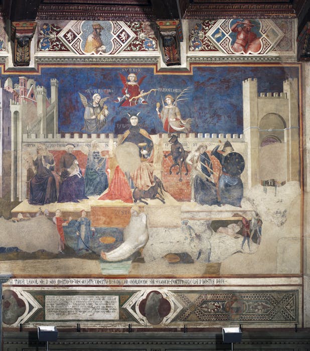 Affresco "Allegoria del Cattivo Governo" nella sala della Pace al Museo Civico di Siena