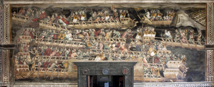 Affresco "La Battaglia di Salvore" nella Sala di Balìa del Museo Civico di Siena