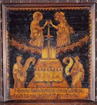 Intarsio "Credo nello Spirito Santo" nella Cappella dei Nove di Niccolà de' Cori