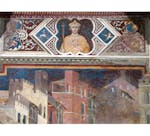 Particolare Affresco "Effetti del Cattivo Governo in città e in campagna" nella sala della Pace al Museo Civico di Siena