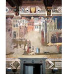 Particolare Affresco "Effetti del Cattivo Governo in città e in campagna" nella sala della Pace al Museo Civico di Siena