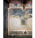 Particolare Affresco "Effetti del Cattivo Governo in città e in campagna" nella sala della Pace al Museo Civico di Siena