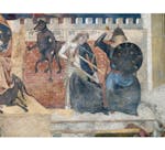 Particolare dell'affresco "Allegoria del Cattivo Governo" nella sala della Pace al Museo Civico di Siena