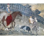 Particolare dell'affresco "Effetti del Buon Governo in campagna" nella sala della Pace al Museo Civico di Siena