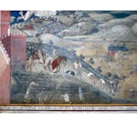 Particolare dell'affresco "Effetti del Buon Governo in campagna" nella sala della Pace al Museo Civico di Siena