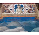 Particolare dell'affresco "Effetti del Buon Governo in campagna" nella sala della Pace al Museo Civico di Siena