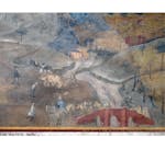 Particolare dell'affresco "Effetti del Buon Governo in campagna" nella sala della Pace al Museo Civico di Siena