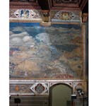 Particolare dell'affresco "Effetti del Buon Governo in città" nella sala della Pace al Museo Civico di Siena