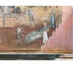 Particolare dell'affresco "Effetti del Buon Governo in città" nella sala della Pace al Museo Civico di Siena