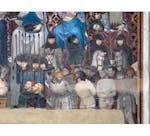 Particolare dell'affresco "Allegoria del Buon Governo" nella sala della Pace al Museo Civico di Siena