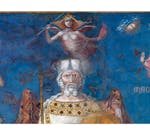 Particolare dell'affresco "Allegoria del Buon Governo" nella sala della Pace al Museo Civico di Siena