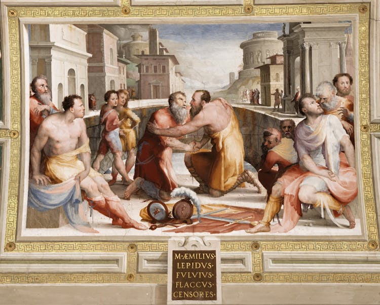 Affresco "La riconciliazione tra Emilio Lepido e Fulvio Flacco" nella sala del Concistoro al Museo Civico di Siena