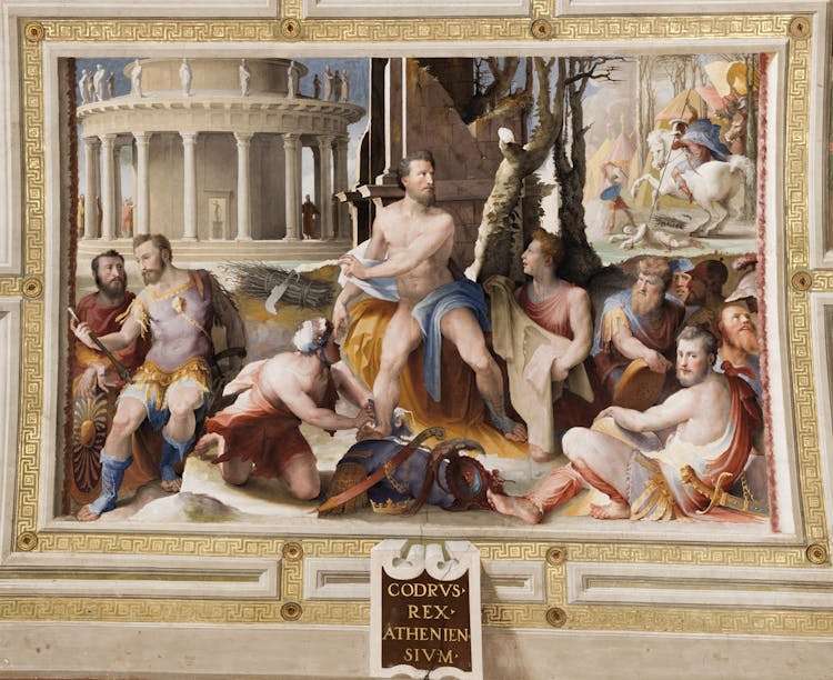 Affresco "Il sacrificio di Codro re di Atene" nella sala del Concistoro al Museo Civico di Siena