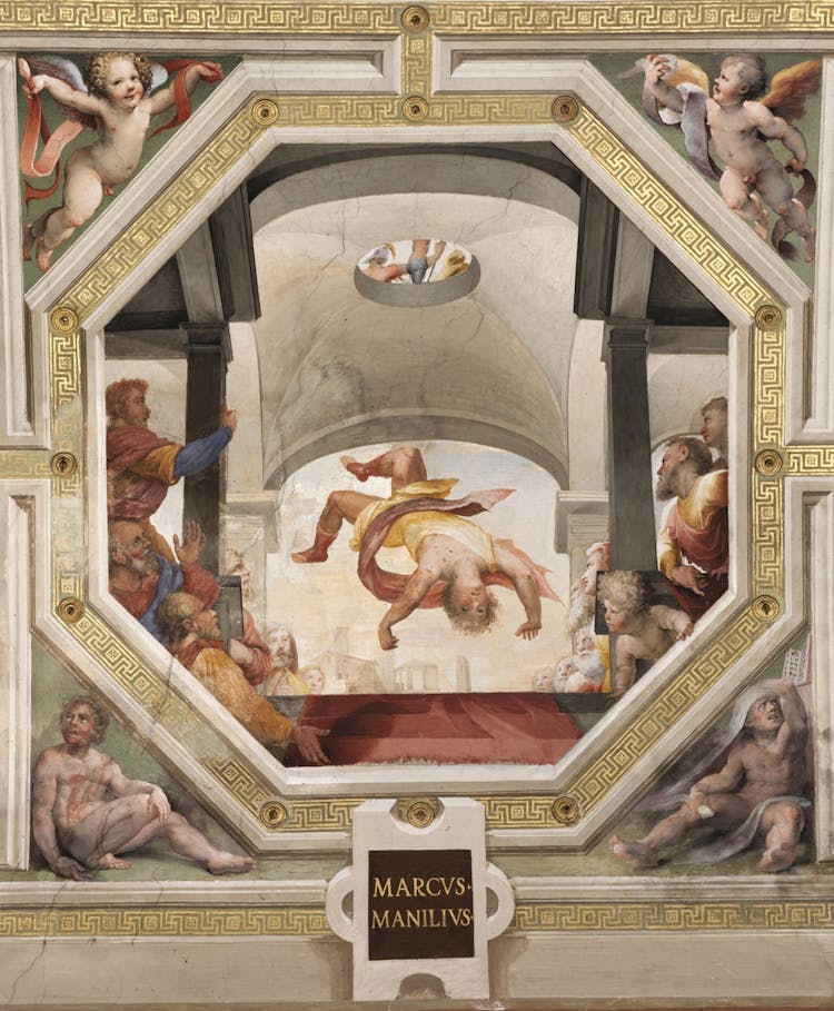 Affresco "Marco Manlio" nella sala del Concistoro al Museo Civico di Siena