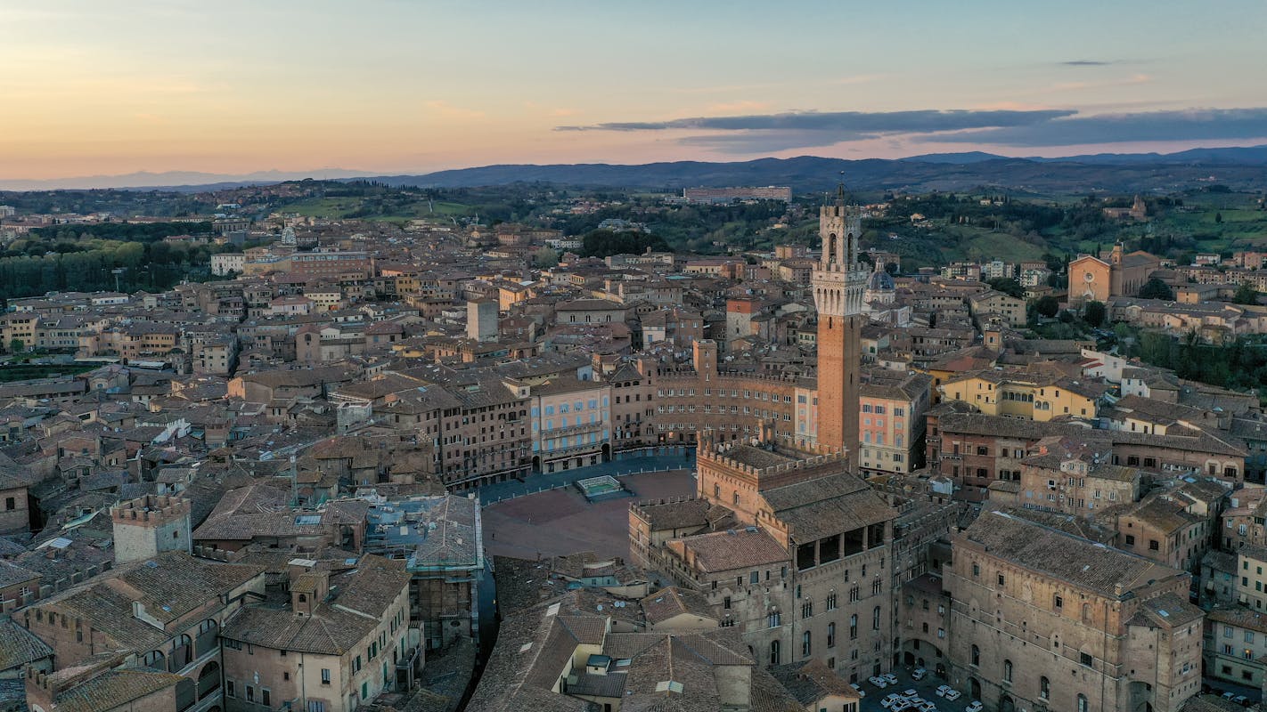 veduta aerea Piazza del Campo