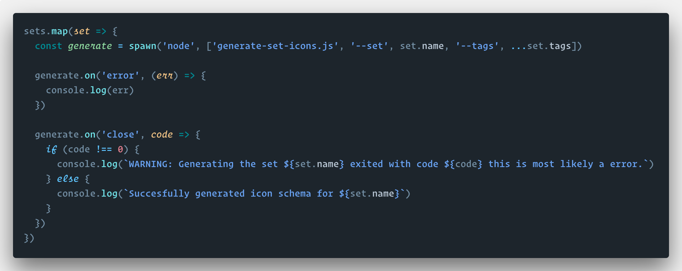 De code met de feedback aan de gebruiker.