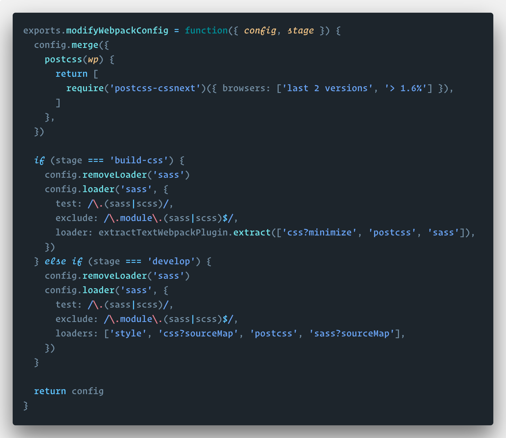 De code voor het prefixen van de CSS.