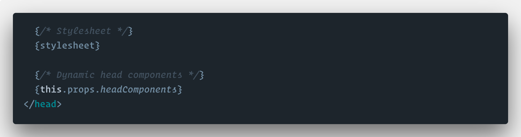 De code voor het invoegen van de stylesheet in de head.