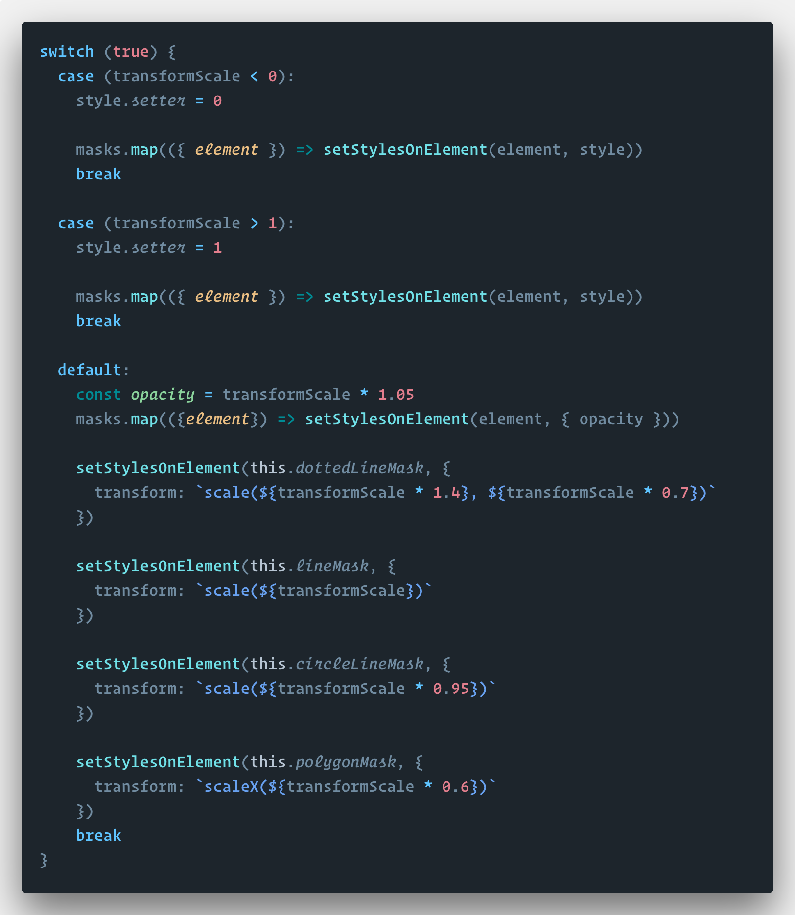 De code voor de lijn animatie in de svg