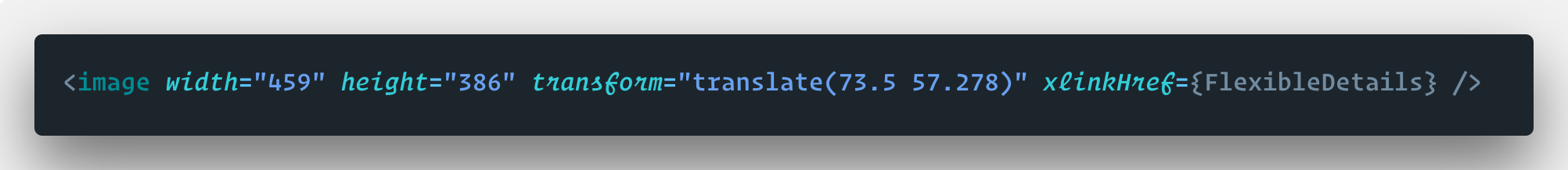De code voor image in de svg