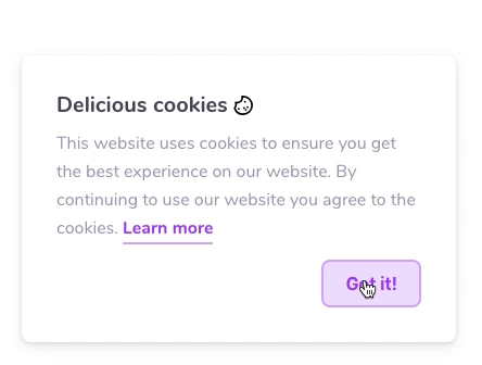 De cookie animatie als de gebruiker cookies accepteert