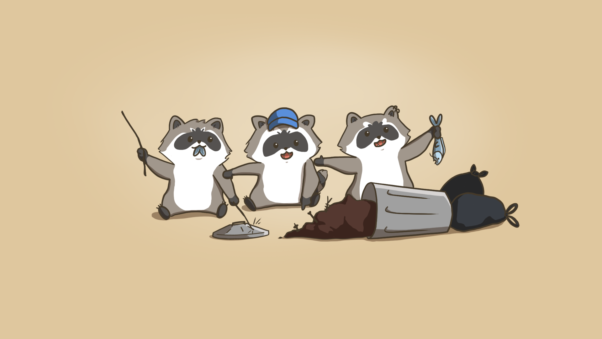 raccoon friends