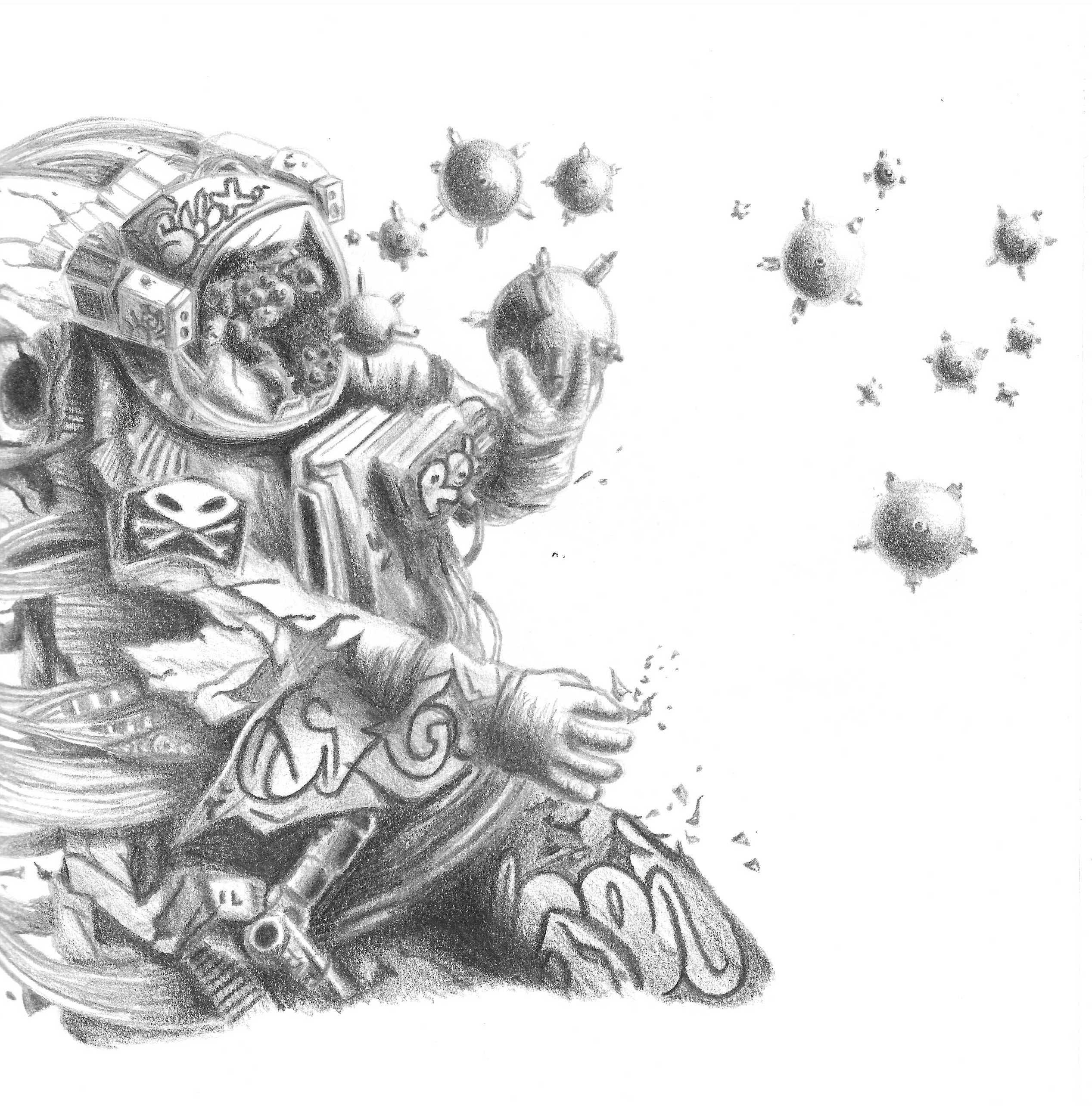 drawing of an astronaut