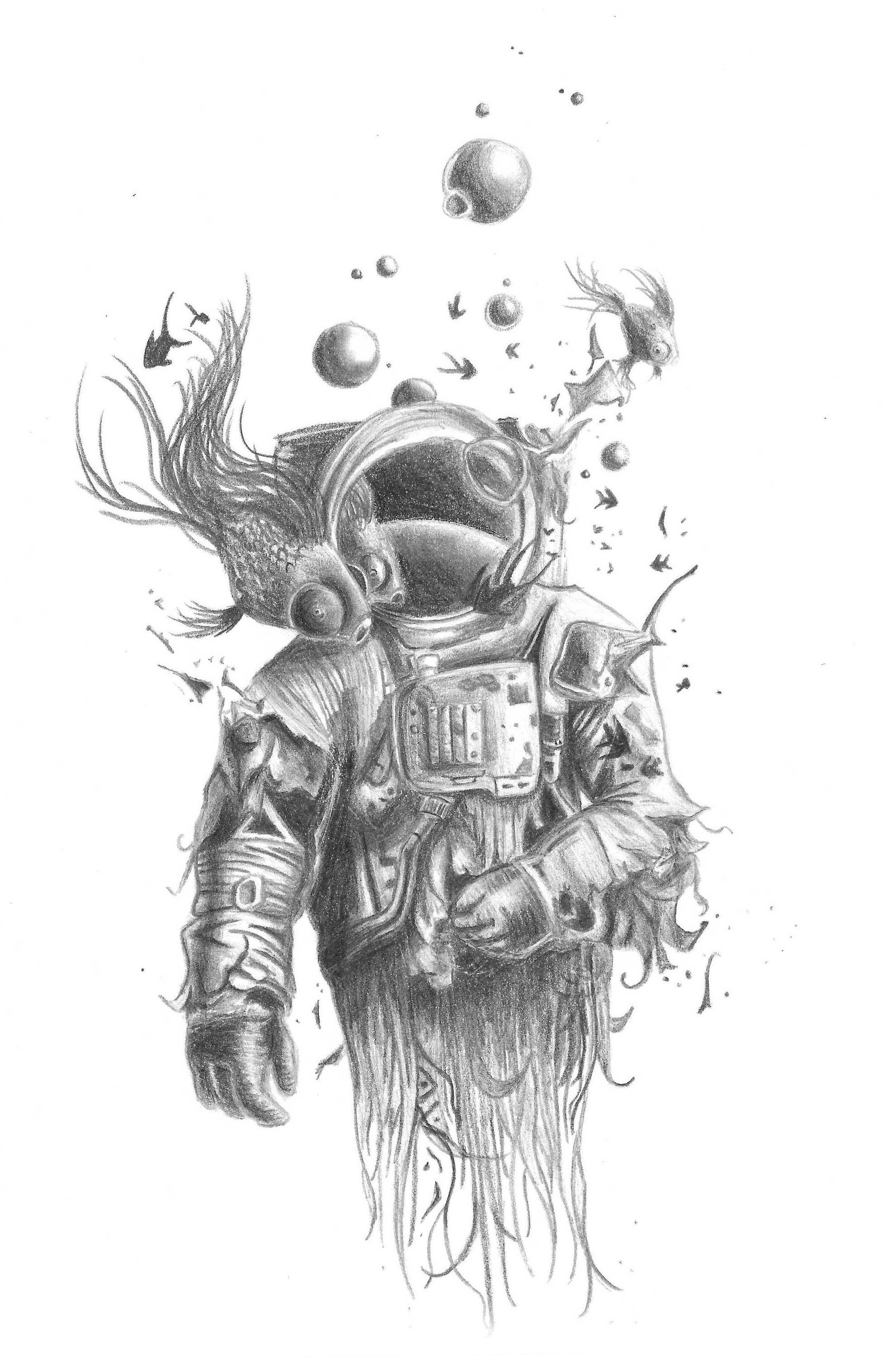 drawing of an astronaut