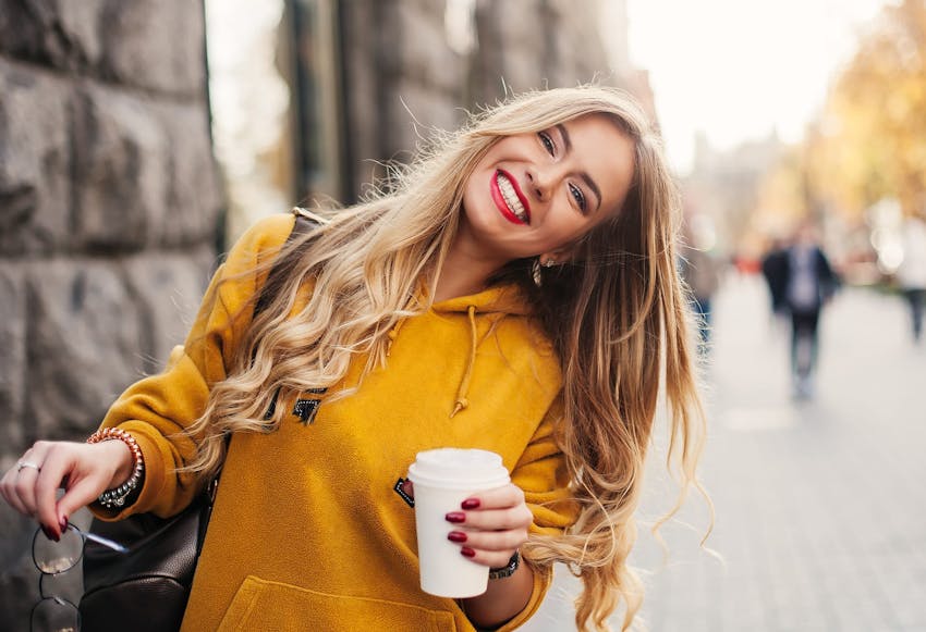 Woman with Yellow Hoodie