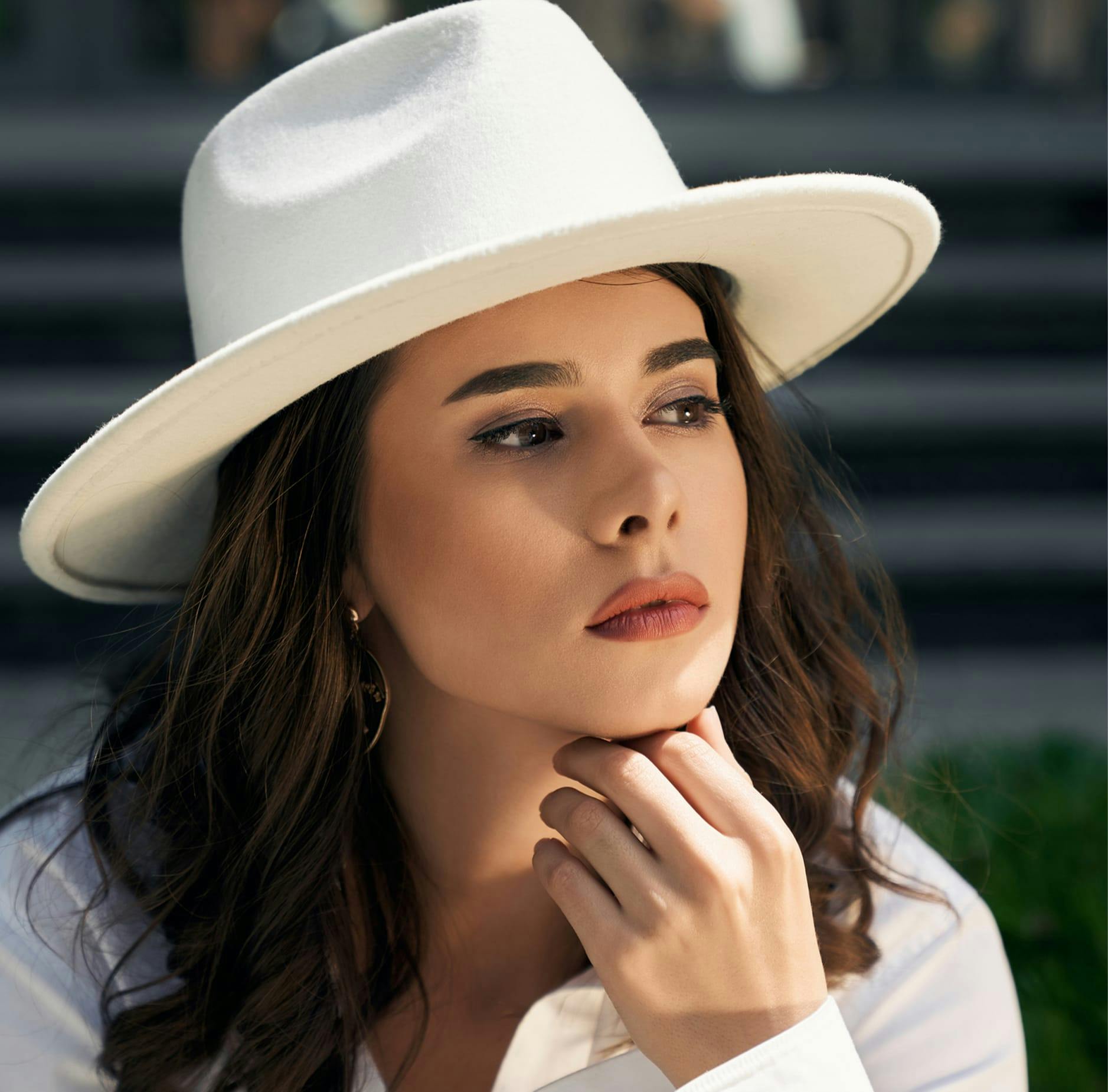 Woman with White Hat