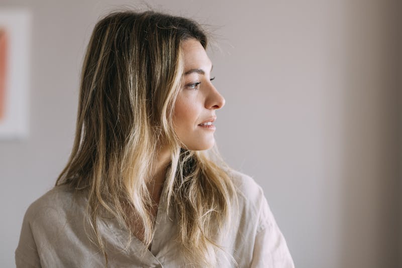 Woman looking to the side
