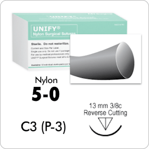 Nylon Suture 5-0, P3 (C3), 12PK