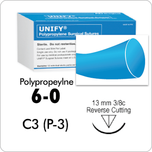 Polypropylene Suture 6-0, P3 (C3), 12PK