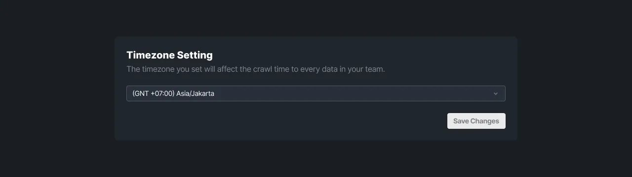 Figure 5 - Setting the time zone on the team